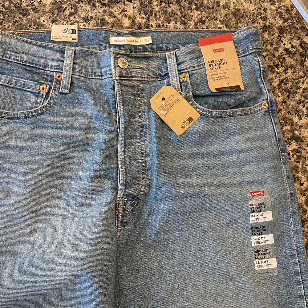 Levi's Light Blue Ribcage Straight Jeans